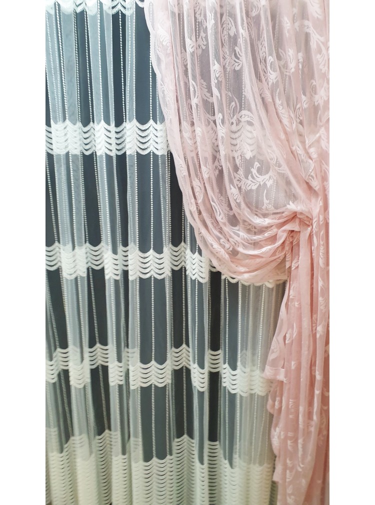 Pudra Pembe Tül Fon Kanat Fon Perde Pudra Pembe Tül Fon Kanat Fon Perde